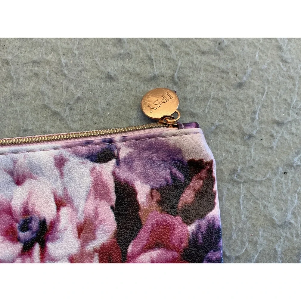 Ipsy Makeup Bag Set of 3 Floral Geometric Rainbow Zipper Pouches Small Travel